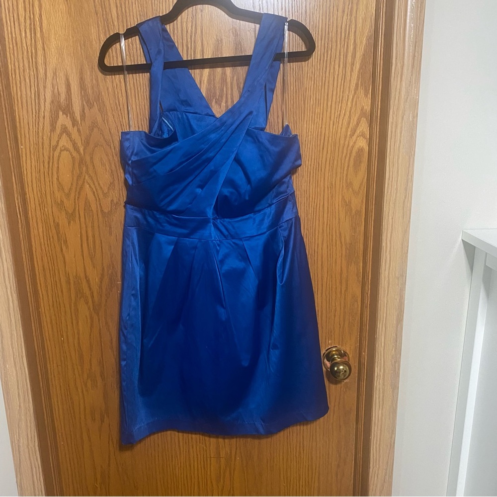 Elegant Blue Mini Dress Cris cross style